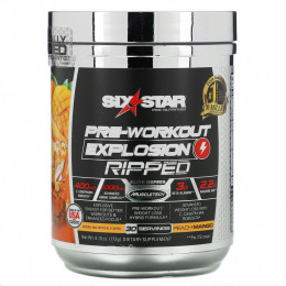 Six Star, Elite Series, Pre-Workout Explosion, предтренировочный для рельефа, персик и манго, 173 г (6,10 унции)