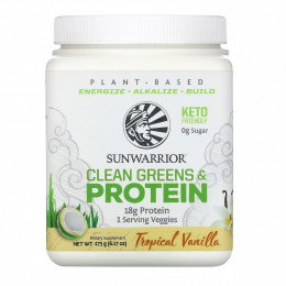 Sunwarrior, Clean Greens & Protein, тропическая ваниль, 175 г (6,17 унции)