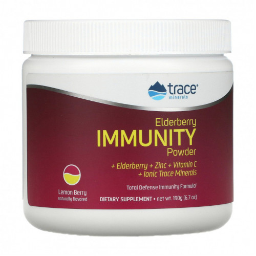 Trace Minerals ®, Elderberry Immmunity Powder, Lemon Berry, 6.7 oz (190 g)