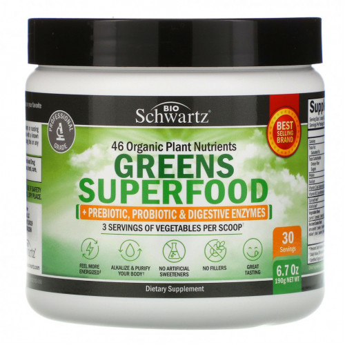 BioSchwartz, Greens Superfood, 190 г (6,7 унции)