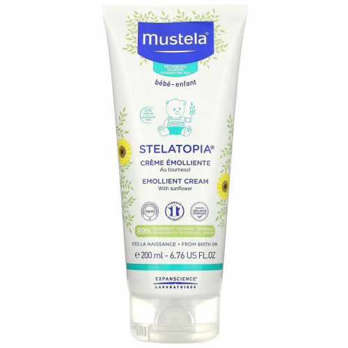 Mustela, Stelatopia, Смягчающий крем с подсолнечником, без отдушек, 6,76 жидких унций (200 мл)