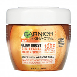 Garnier, SkinActive, Glow Boost 2-In-1 Facial Mask + Scrub, 6.76 fl oz (200 ml)