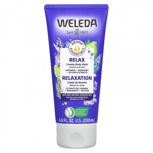 Weleda, Relax, крем-гель для душа, экстракты лаванды, бергамота и ветивера, 200 мл (6,8 жидк. Унции)