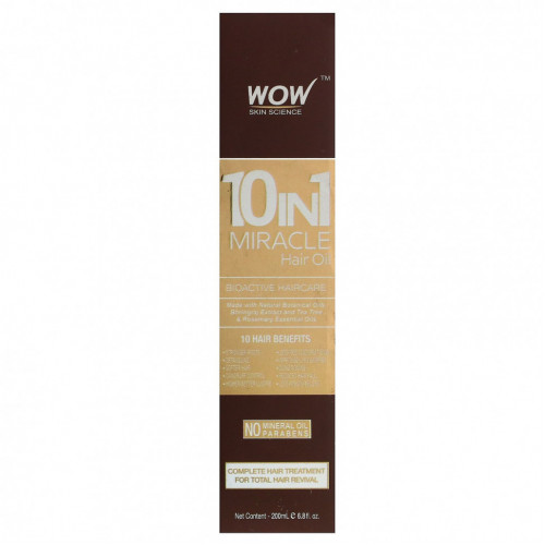 Wow Skin Science, 10 in 1 Miracle, масло для волос, 200 мл (6,8 жидк. унции)