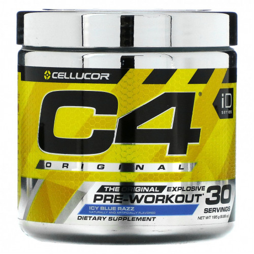 Cellucor, C4 Original Explosive, предтренировочный комплекс, с освежающим вкусом голубой малины, 195 г (6,88 унции)