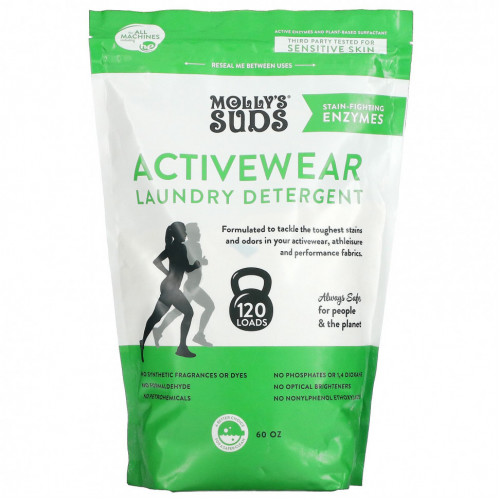 Molly's Suds, Средство для стирки Activewear, 60 унций