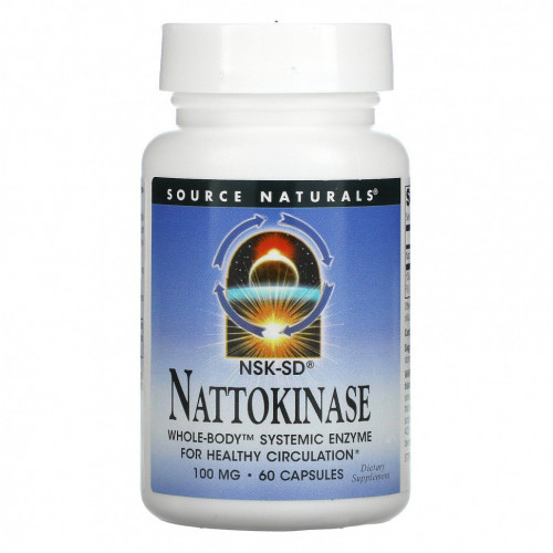 Source Naturals, Наттокиназа, 100 мг, 60 капсул