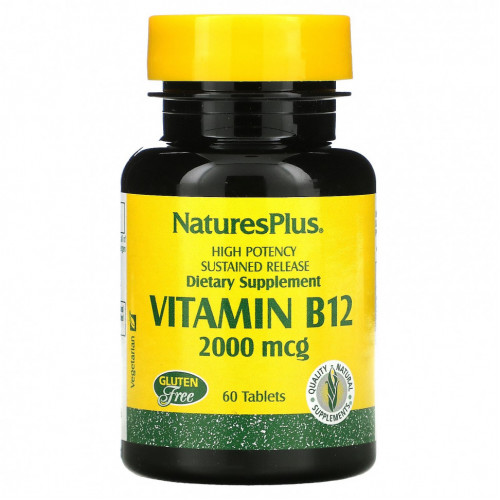 NaturesPlus, витамин B12, 2000 мкг, 60 таблеток