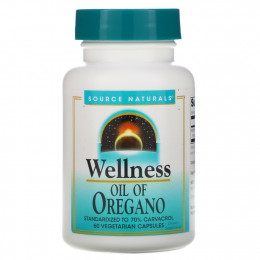 Source Naturals, Wellness, масло орегано, 60 вегетарианских капсул