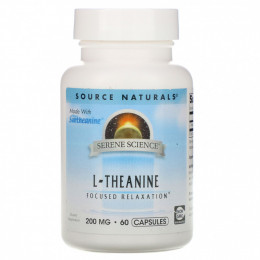 Source Naturals, Serene Science, L-теанин, 200 мг, 60 капсул