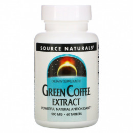 Source Naturals, Экстракт зеленого кофе, 500 мг, 60 таблеток