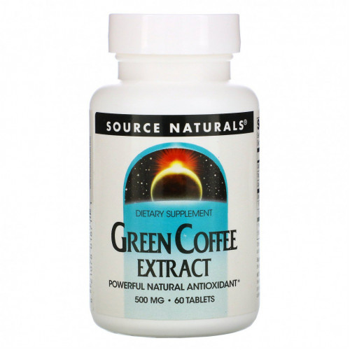 Source Naturals, Экстракт зеленого кофе, 500 мг, 60 таблеток