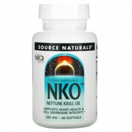 Source Naturals, NKO, крилевый жир Neptune, 500 мг, 60 мягких желатиновых капсул