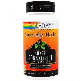 Solaray, Ayurvedic Herbs, Super Forskohlii, 400 мг, 60 вегетарианских капсул