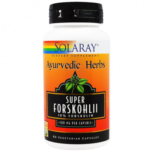 Solaray, Ayurvedic Herbs, Super Forskohlii, 400 мг, 60 вегетарианских капсул