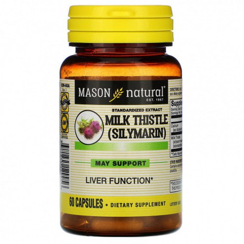 Mason Natural, расторопша (силимарин), стандартизированный экстракт , 60 капсул