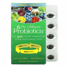 Dr. Ohhira's, Probiotics, добавка с пробиотиками, оригинальная рецептура, 60 капсул