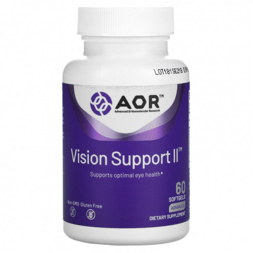 Advanced Orthomolecular Research AOR, Vision Support II, 60 мягких таблеток