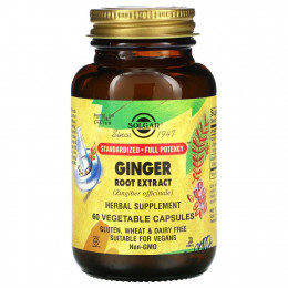 Solgar, Ginger Root Extract, 60 Vegetable Capsules