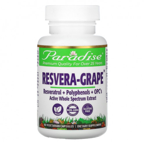 Paradise Herbs, MedVita, ResveraGrape, 60 Vegetarian Capsules