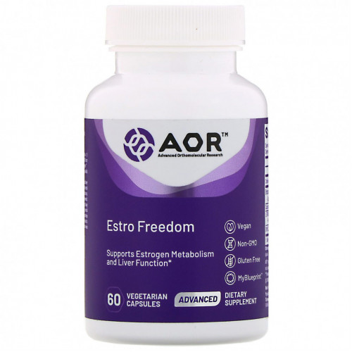 Advanced Orthomolecular Research AOR, Estro Freedom, 60 вегетарианских капсул