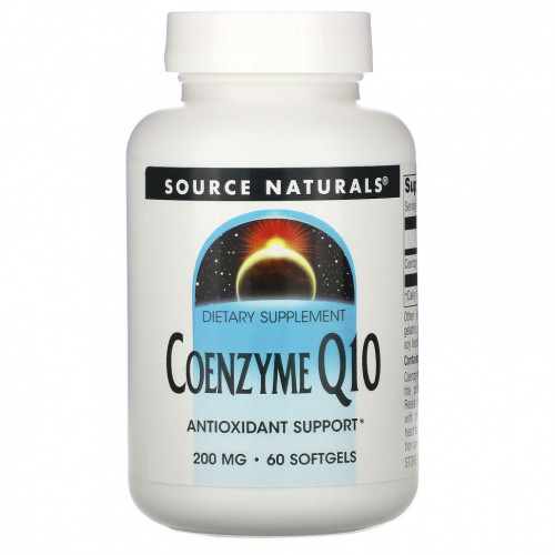 Source Naturals, коэнзим Q10, 200 мг, 60 мягких таблеток