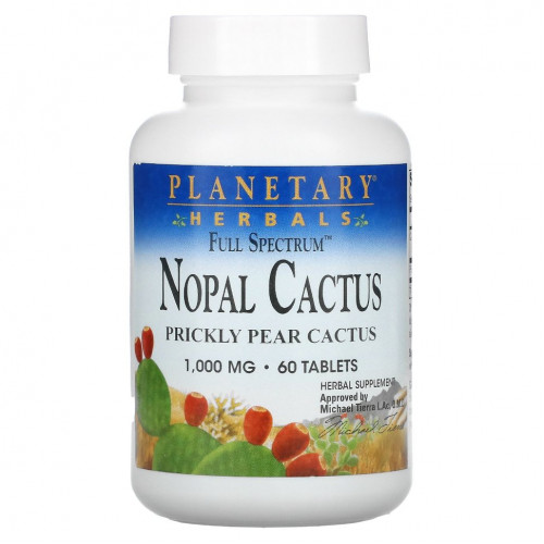 Planetary Herbals, Nopal Cactus, Full Spectrum, Prickly Pear Cactus, 1,000 mg, 60 Tablets