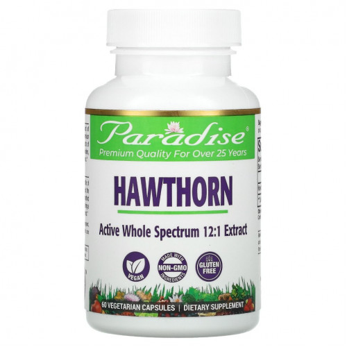 Paradise Herbs, Hawthorn Berry, 60 Vegetarian Capsules