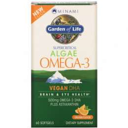 Minami Nutrition, Algae Omega-3, апельсиновый вкус, 60 мягких таблеток