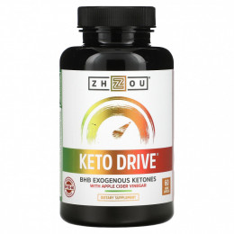 Zhou Nutrition, Keto Drive, с яблочным уксусом, 60 растительных капсул