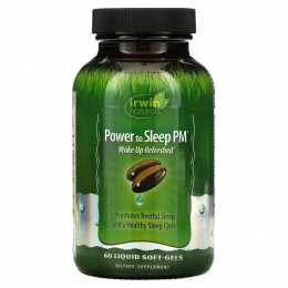 Irwin Naturals, Power to Sleep PM, 60 мягких желатиновых капсул с жидкостью