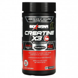 Six Star, Creatine X3, Elite (серия), 60 капсуловидных таблеток