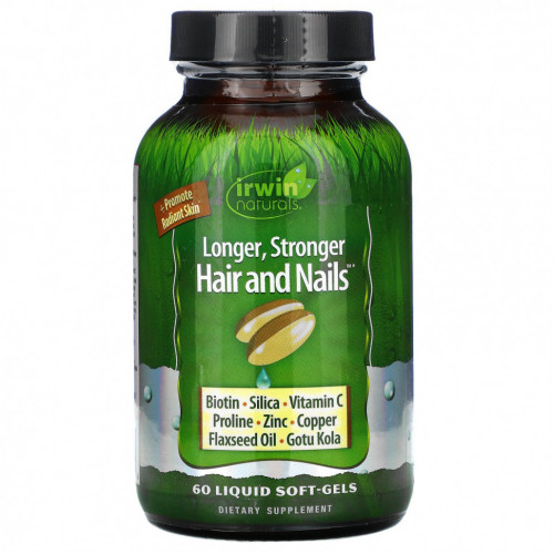 Irwin Naturals, Longer, Stronger Hair and Nails, 60 Liquid Soft-Gels