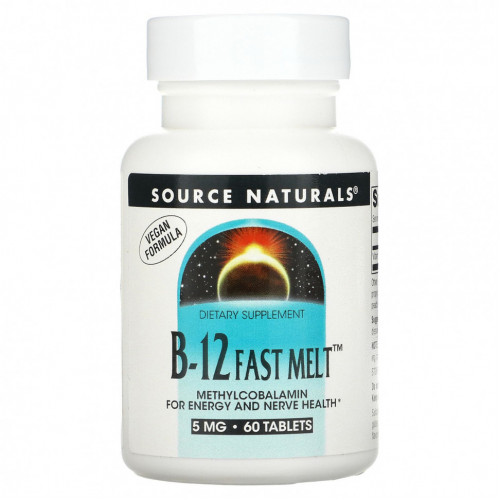 Source Naturals, B-12 Fast Melt, 5 мг, 60 таблеток