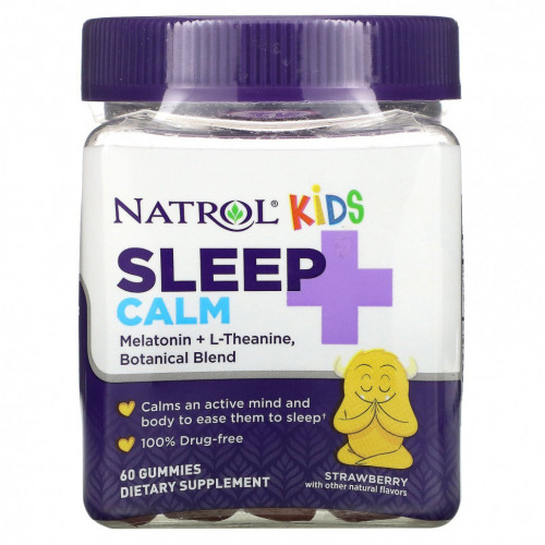 Natrol, Kids, Sleep + Calm, Strawberry, Ages 4 + Up, 60 Gummies