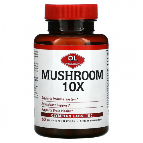 Olympian Labs, Mushroom 10X, 60 капсул