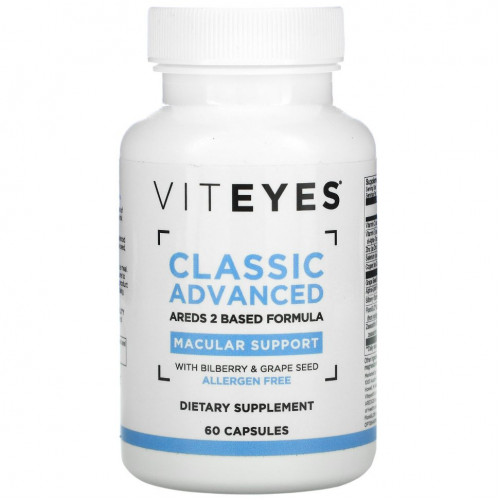 Viteyes, Classic Advanced Macular Support, формула на основе AREDS 2, 60 капсул