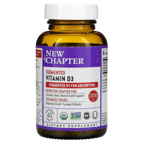 New Chapter, Fermented Vitamin D3, 60 Vegan Tablets