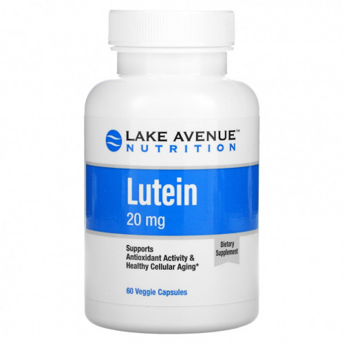 Lake Avenue Nutrition, лютеин, 20 мг, 60 растительных капсул