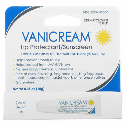 Vanicream, Защитное средство для губ и солнцезащитное средство, SPF 30, 10 г (0,35 унции)