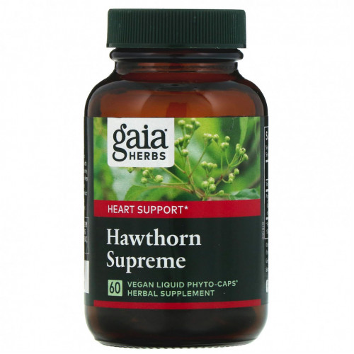 Gaia Herbs, Hawthorn Supreme, 60 растительных капсул с жидкостью