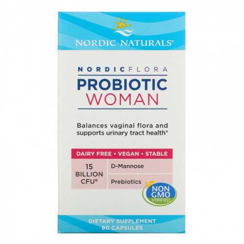 Nordic Naturals, Nordic Flora Probiotic, для женщин, 15 млрд КОЕ, 60 капсул