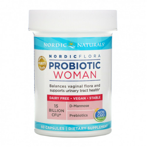 Nordic Naturals, Nordic Flora Probiotic, для женщин, 15 млрд КОЕ, 60 капсул