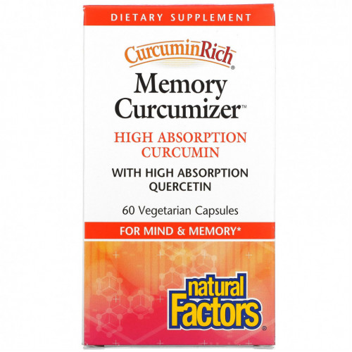 Natural Factors, CurcuminRich, Memory Curcumizer, 60 растительных капсул