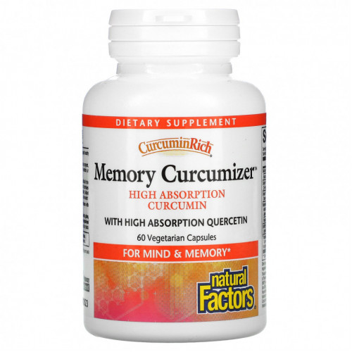 Natural Factors, CurcuminRich, Memory Curcumizer, 60 растительных капсул