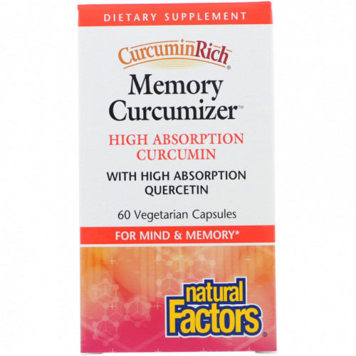 Natural Factors, CurcuminRich, Memory Curcumizer, 60 растительных капсул