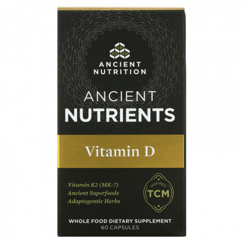 Dr. Axe / Ancient Nutrition, Ancient Nutrients, витамин D, 60 капсул