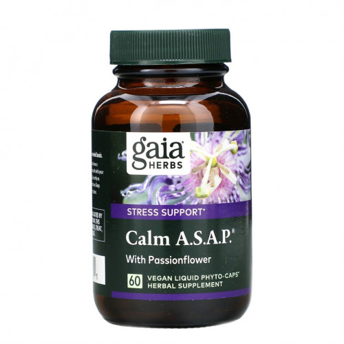 Gaia Herbs, Calm A.S.A.P., 60 веганских капсул Liquid Phyto-Caps