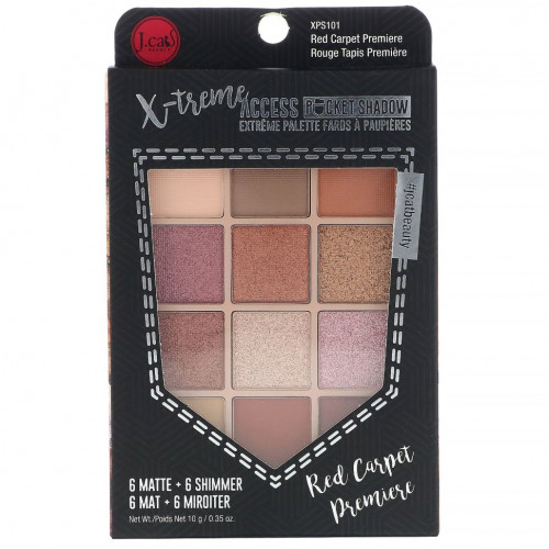 J.Cat Beauty, X-Treme Access Pocket Shadow, палетка теней, оттенок XPS101 Red Carpet Premiere, 10 г (0,35 унции)