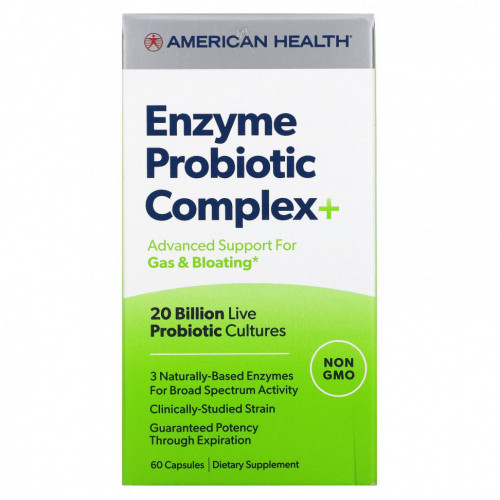 American Health, Enzyme Probiotic Complex +, 20 млрд КОЕ, 60 капсул